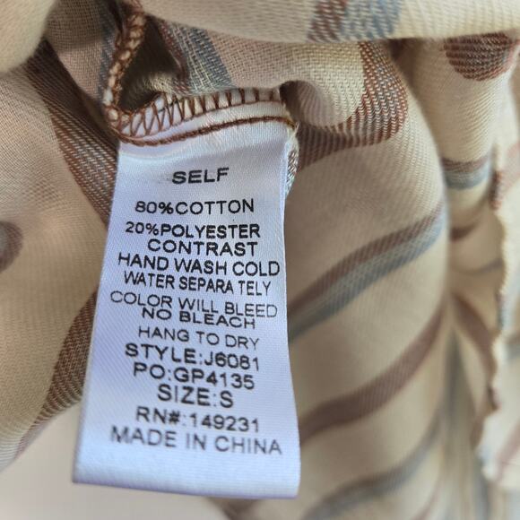 70's/80's Style Kori Blue and Brown Striped  Button Down Size S - Picture 10 of 10